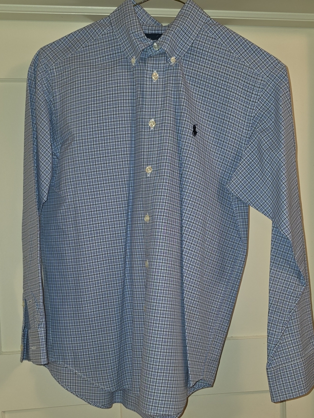 Great Condition Boys Ralph Lauren Blue Check Button-Down Dress Shirt